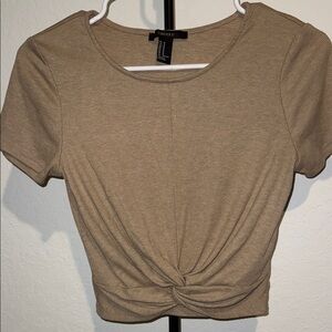 Forever 21 Beige Twist Crop Top